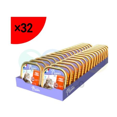 Plaisir patté pour chat adult au poulet 32 x 100gr