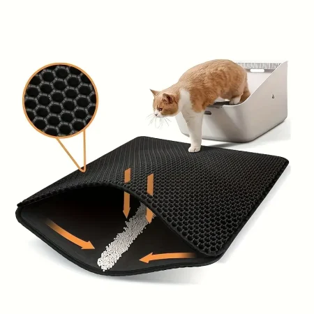 Tapis De Litière Pour Chat De Conception En Nid D’abeille À Double Couche