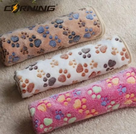 Couverture Douillette Corning pour Animaux avec Motif Empreinte de Patte