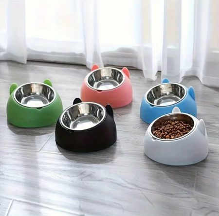 Bol en acier inoxydable pour chat et chien, base antidérapante
