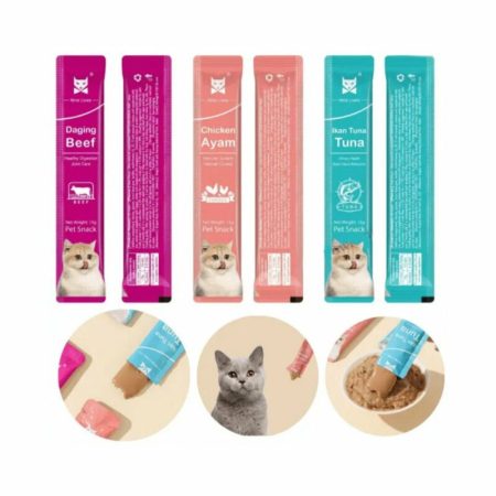 10 x Snacks Liquides pour Chats – Saveurs Bœuf, Poulet et