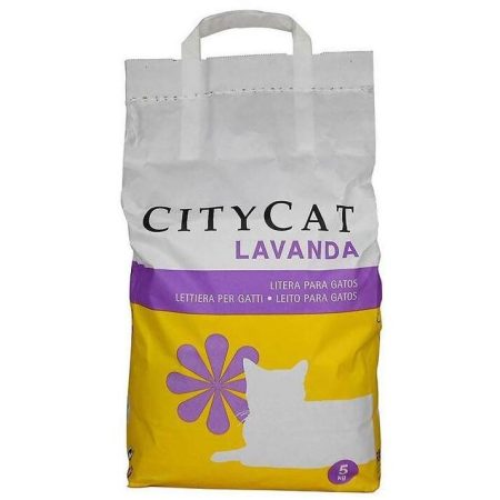 Litière parfumée pour chat agglomérant Clumping 5kg – CITYCAT Lavande