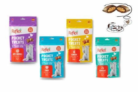 Pocket Treats / Sensitive , Anti Hairball , Skin Coat , CHoosy , 60 g