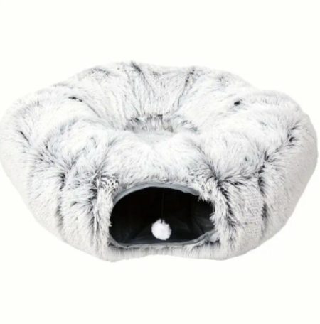 Lit Tunnel en Peluche Confortable pour Chat