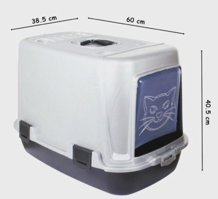 Litière semi-enclos grande taille pour chat, anti-odeurs éclaboussures