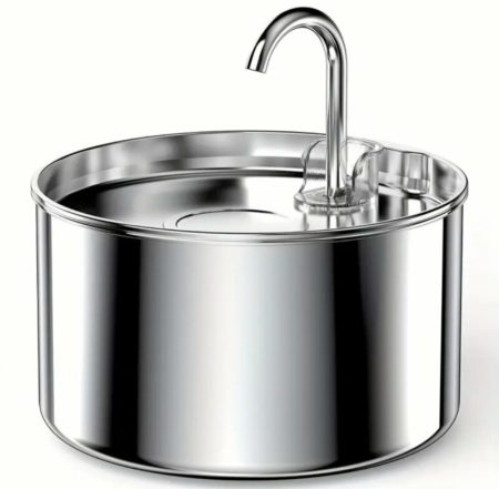 Fontaine d’Eau Automatique pour Animaux en Acier Inoxydable