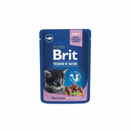 Brit Premium Cat Pouches White Fish for Kitten 100 g