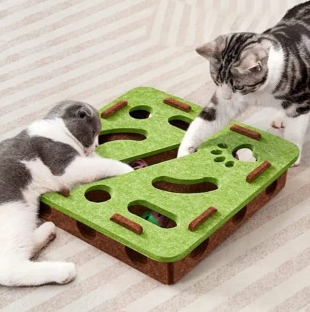 Jouet anti-ennui interactif pour chat avec puzzle et griffoir