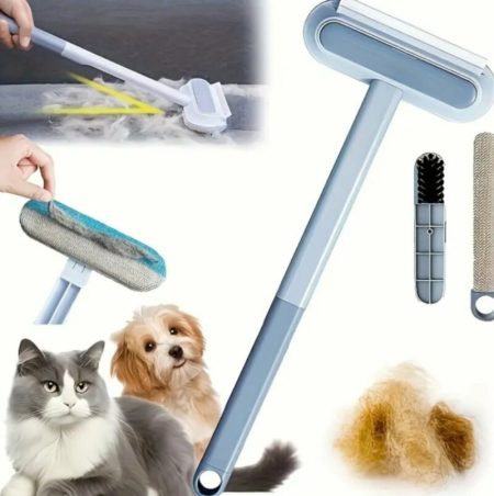 Brosse double action lavable pour élimination des poils animaux